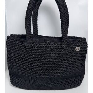 The Sak Crochet Knit Woven Double Handle Handbag Magnetic Closure Purse Vintage